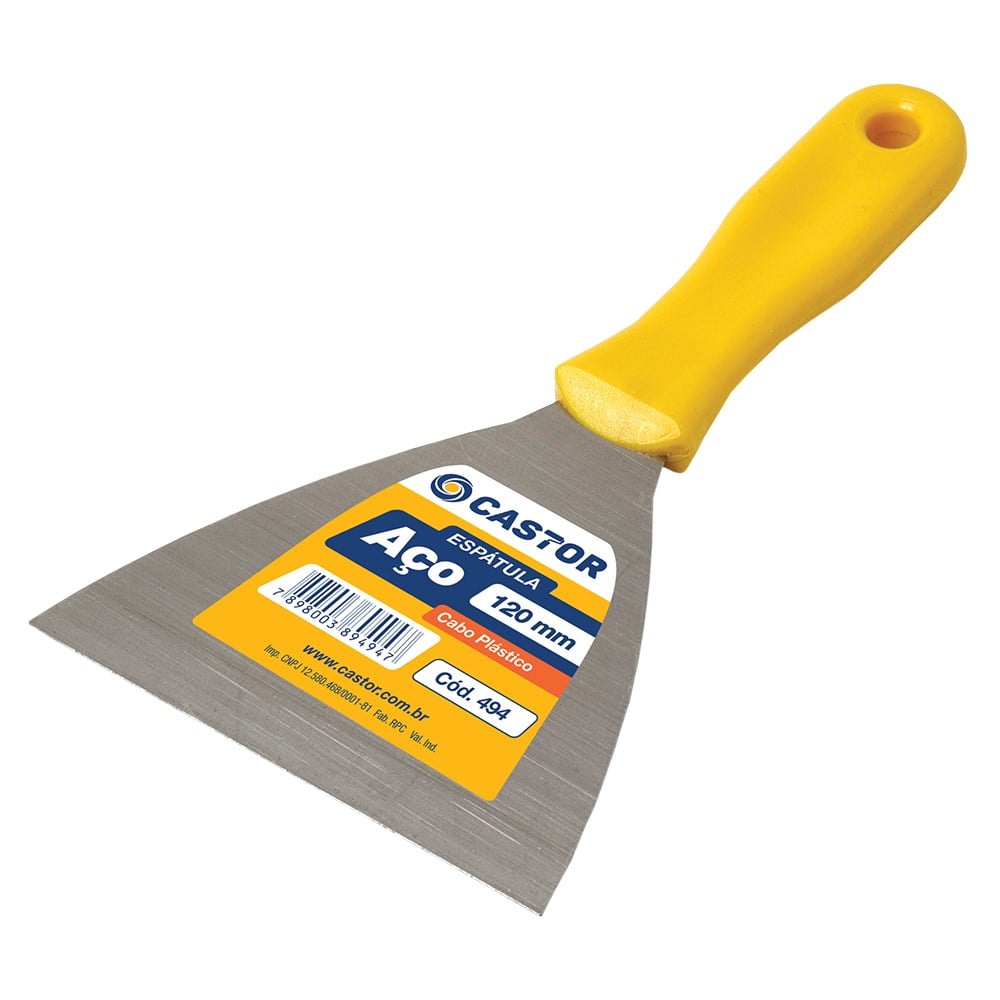 Espátula Parede Castor Laminada Cabo Plástico 120mm